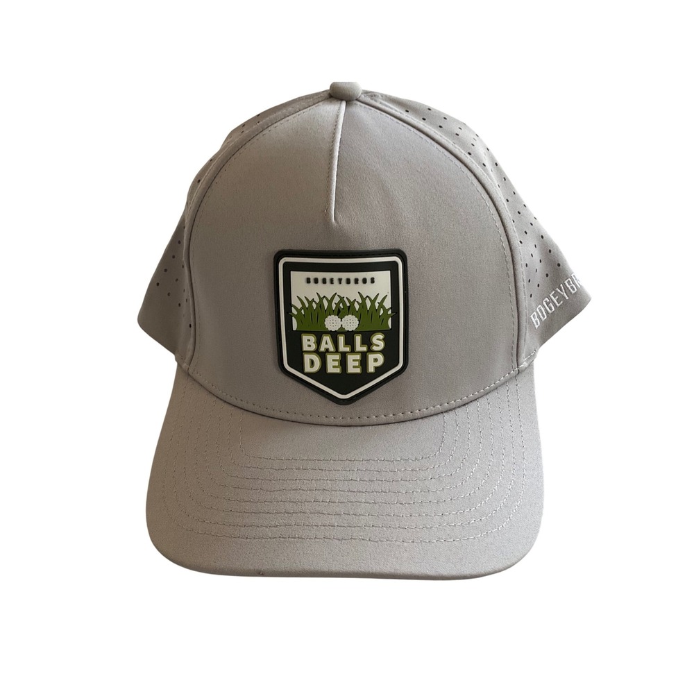 Bogey Bros Hat Mens OSFM Gray Balls Deep Golf Snapback  Performance Cap Hat